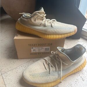 Adidas Yeezy Boost 350 V2 LINEN size14 FY5158 Tan and Yellow